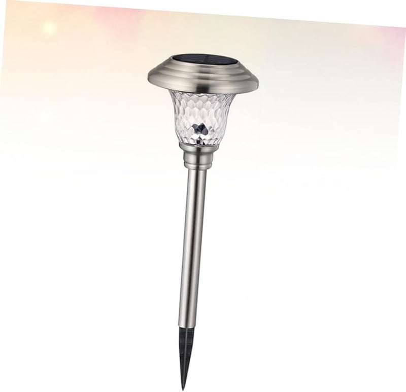 Solar Powered Stainless Steel LED Stick Lamp 2 Pack for Garden Patio Lawn - Image 3